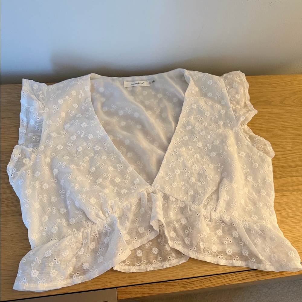 White Eyelet Women's Top